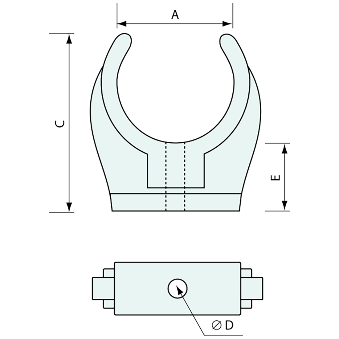 #4976 Tube Clamp Single Fixing White Nylon 12mm