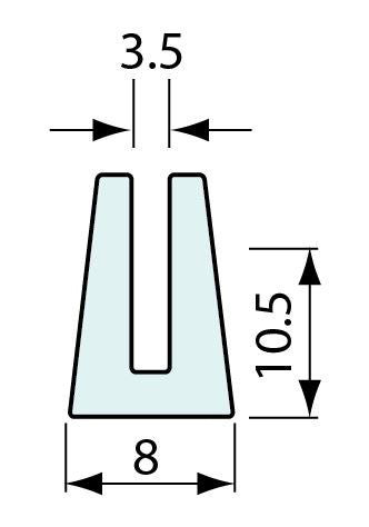 #10865 Rub. Channel Strip 3.5mm Panel