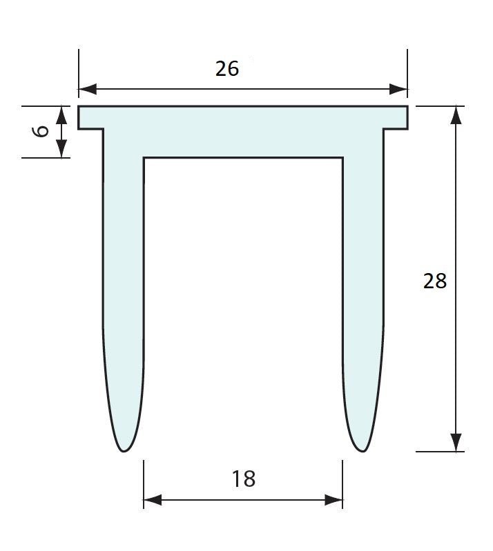 #10957 18mm Rubber U Shape Channel