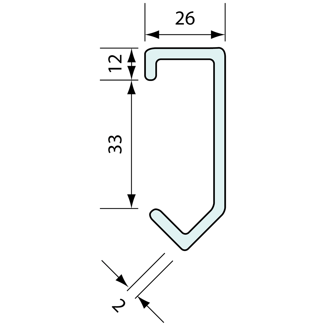 11123 - #11123 Galvanized Track 1.77m