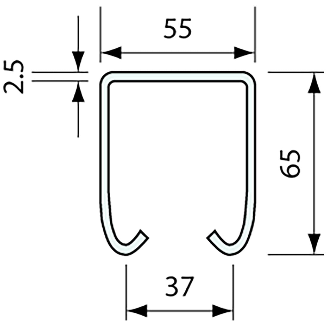 11124 - Track Galvanised 2.5m 500kg