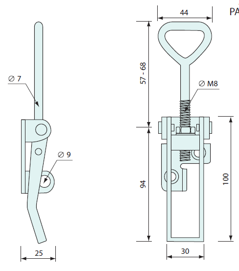 3650 - #3650 Hold Down Latch Zinc Plated 100mm Large Non-Padlockable