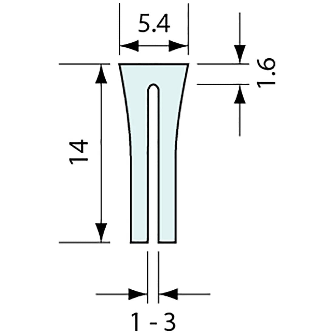 51193 - #51193 Rubber Channel 1mm panel