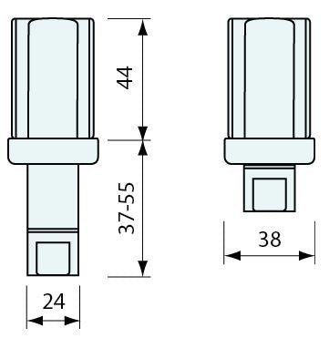 #51503 Square (Tight) Bullet Foot 38.1mm