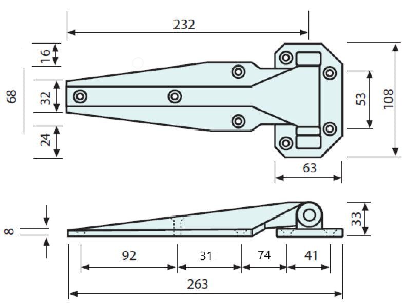 #52065 Heavy Duty Full Leaf Hinge Chrome LH