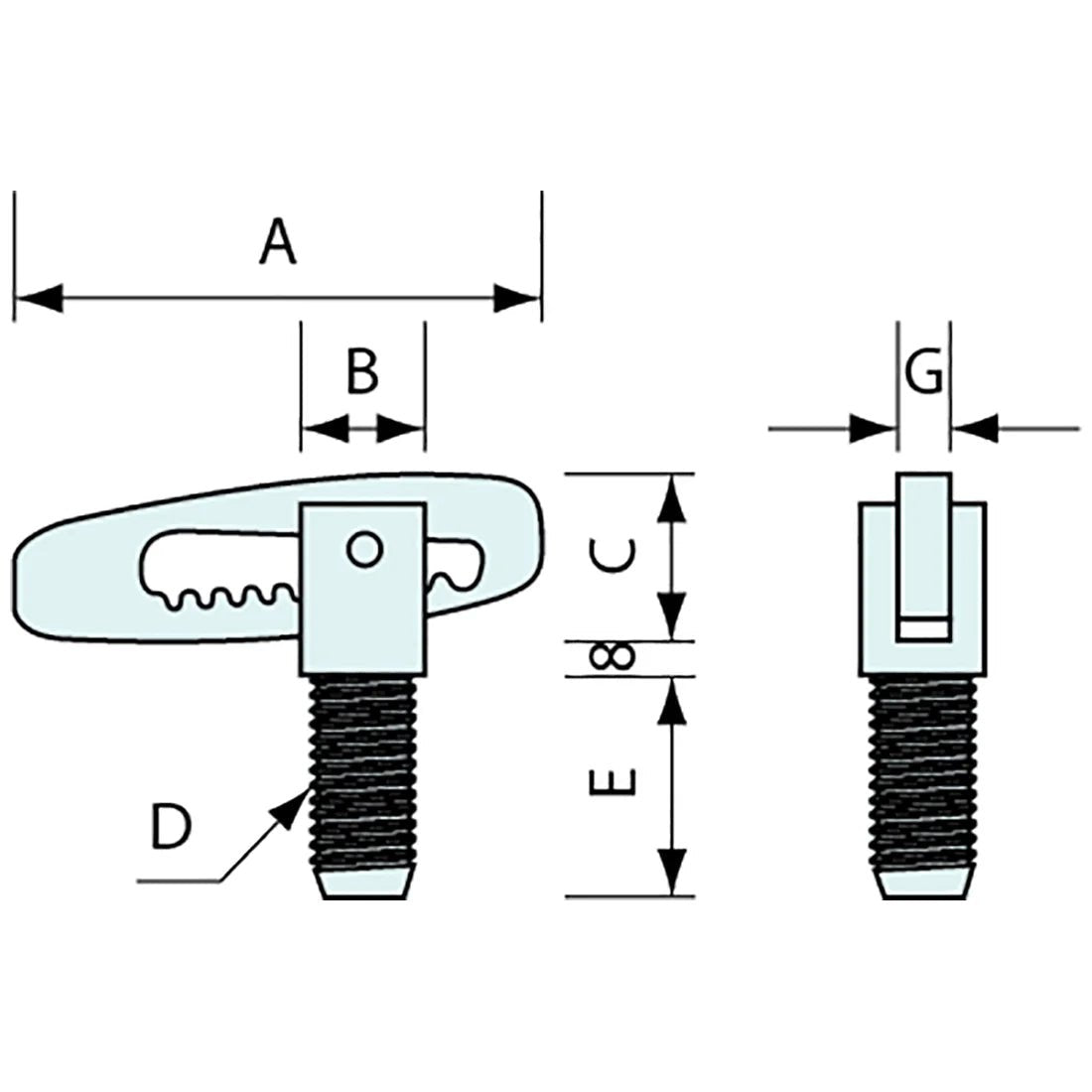 53933 - #53933 Anti - Luce Fasteners M8 Zinc 21mm Dull
