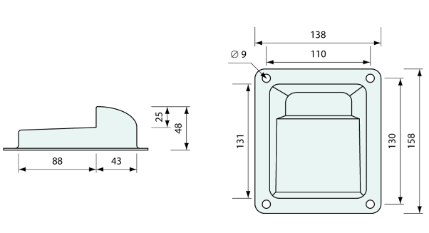 5440 - #5440 ZP Gate Stop Pan 135mm x 155mm EOL
