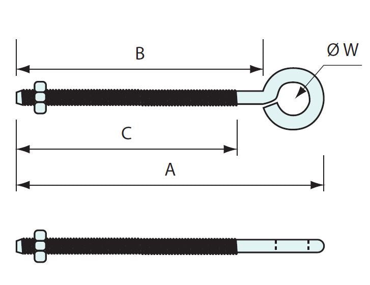 55171 - #55171 Eyebolt Zinc Plated M8 Thread 125mm