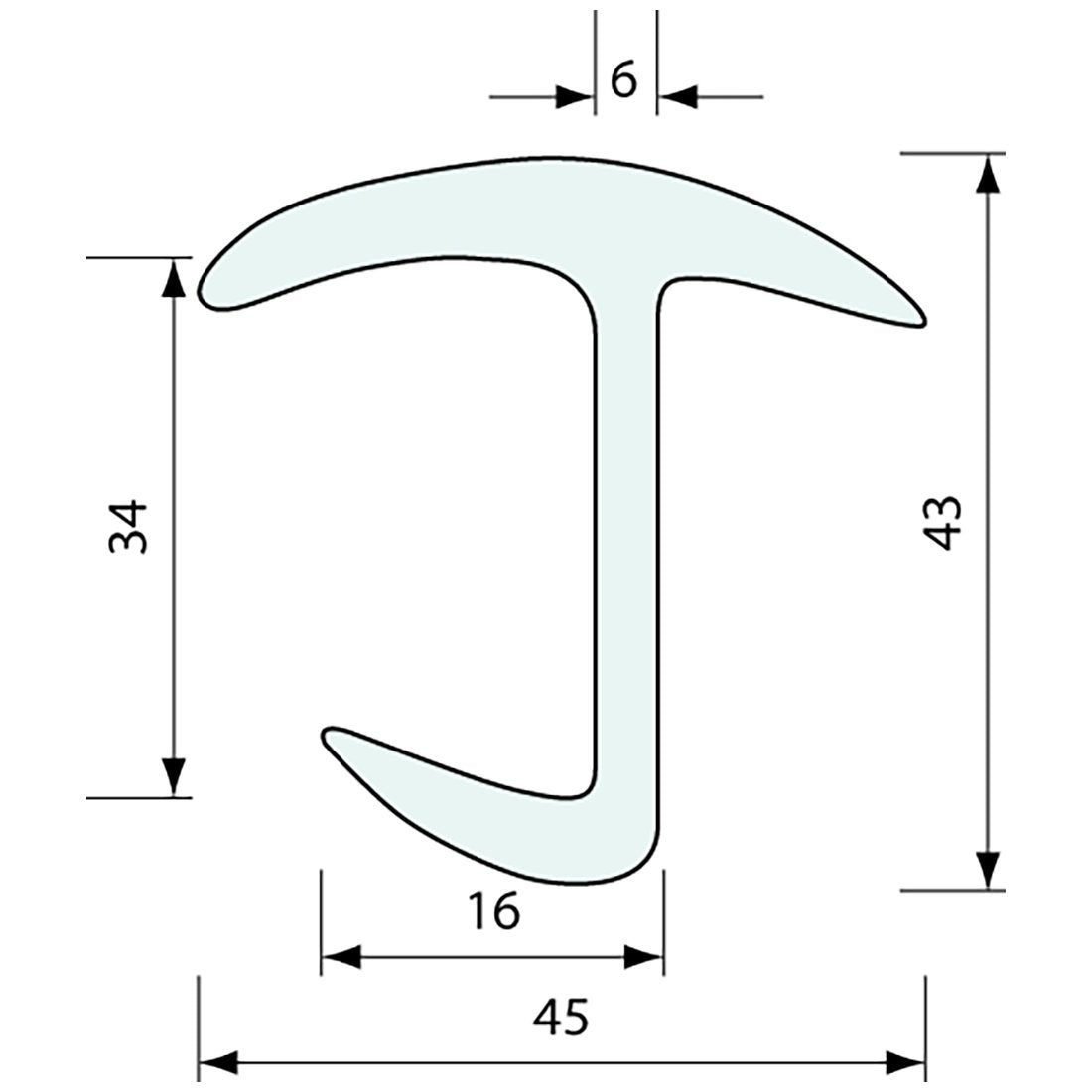71287 - #71287 Contain. Door J Seal 30mm 2.5M Length
