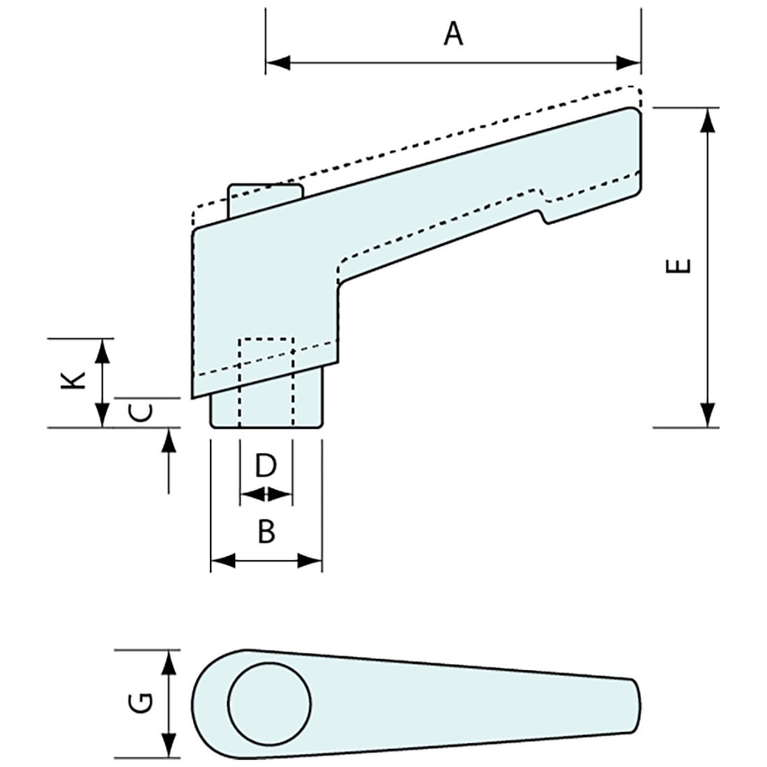 72551 - #72551 Orange Clamp Lever M5 Internal Thread