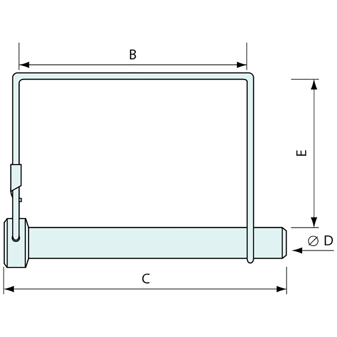 #55038 Square Shaft Locking Pin Cosmetic Defects ZP 12 x 72mm