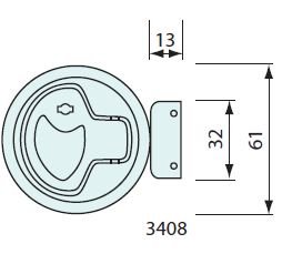 10664 - #10664 Flush Pull Latch 316 Stainless Steel Locking