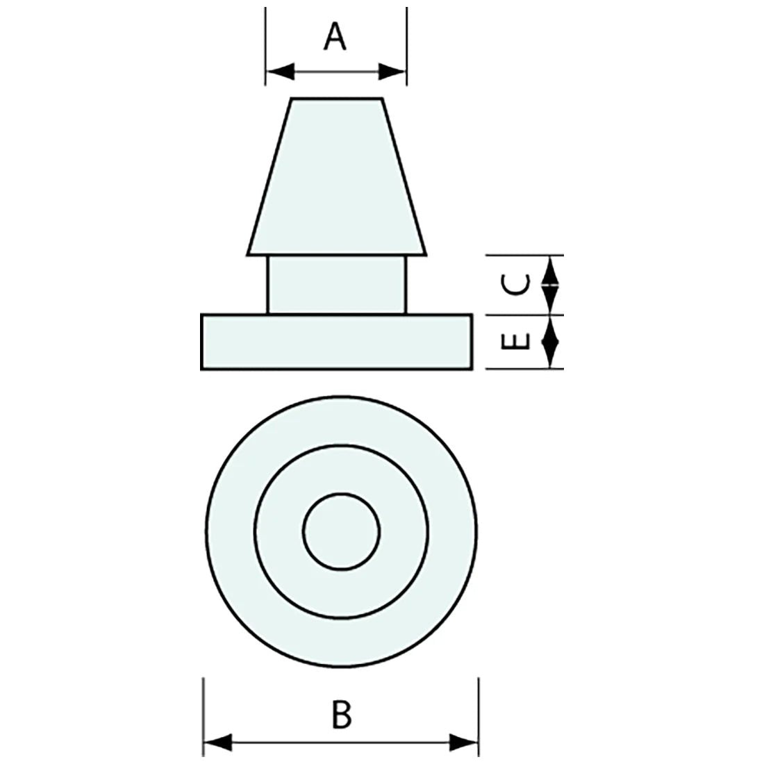 10747 - #10747 Rub. Anti - Rat. Button Flat 18x5.5mm