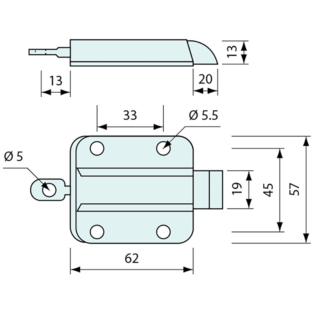 53336 - #53336 Slam Latch Zinc Plated Nose Down 62mm (Defect Zinc)