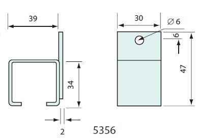 5356 - #5356 Vert Brkt -Ali Track5302/4/6 56x41mm