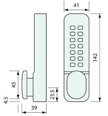 5642 - #5642 Ext Push Button Gate Set & Int Knob 142mm