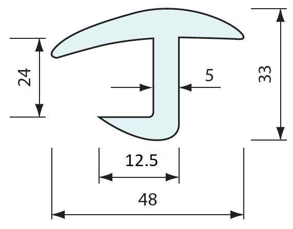 71288 - #71288 Container Door J Seal 2.5m Length