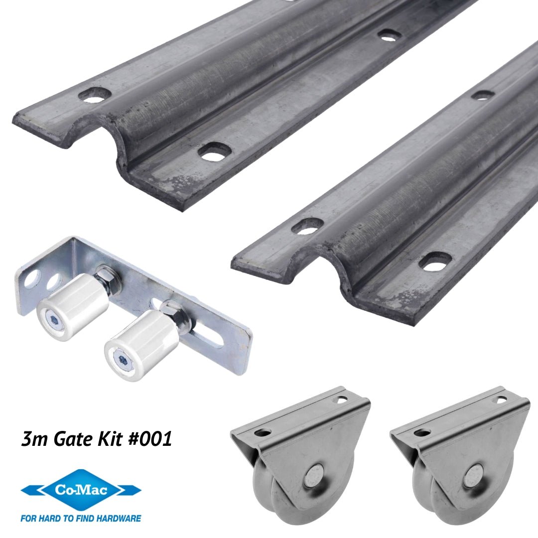 #75439X1#CUTX1#75444X2#75449X1 - Sliding Gate Kit - 3 Meter U Gate Track with Hardware